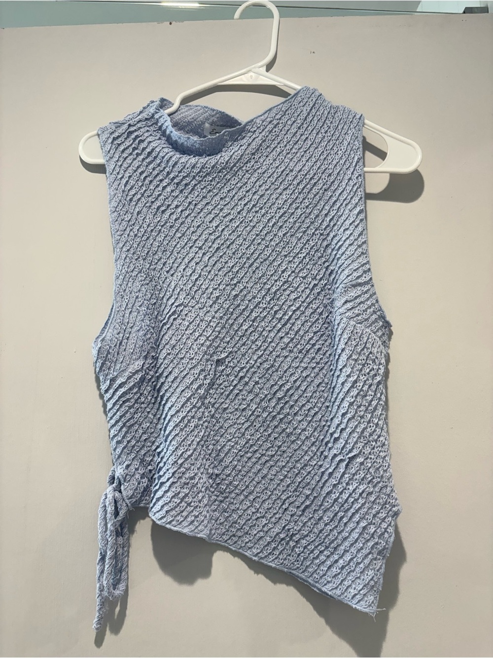 Lulu's Light Blue Textured Sleeveless Tank with Side Tie